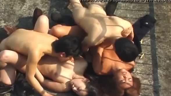 Group blowjob action with horny swingers